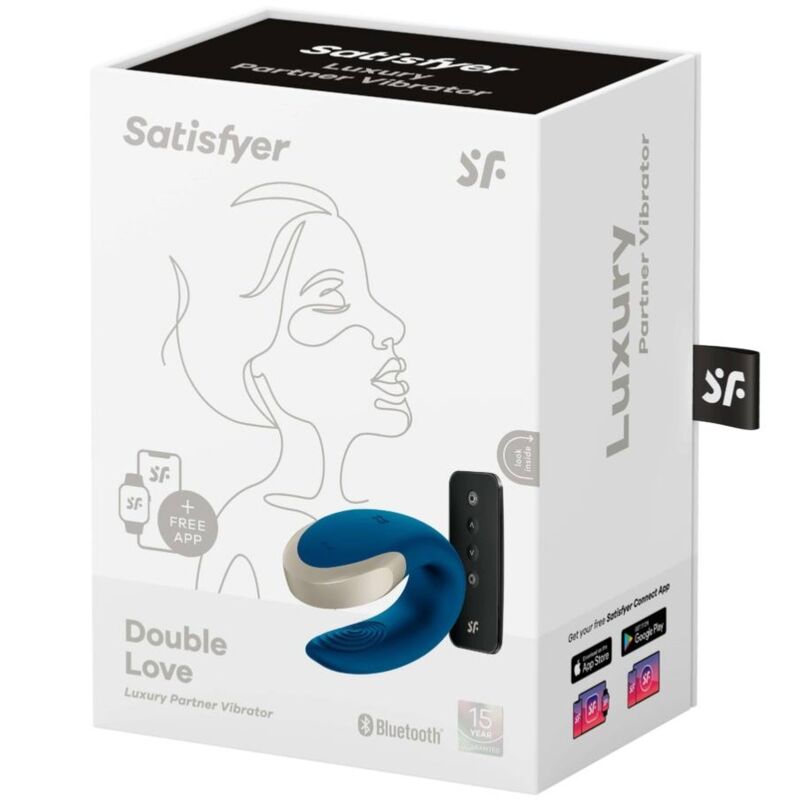 SATISFYER - APP DOUBLE LOVE VIBRADOR PAREJAS LUXURY AZUL - Imagen 2