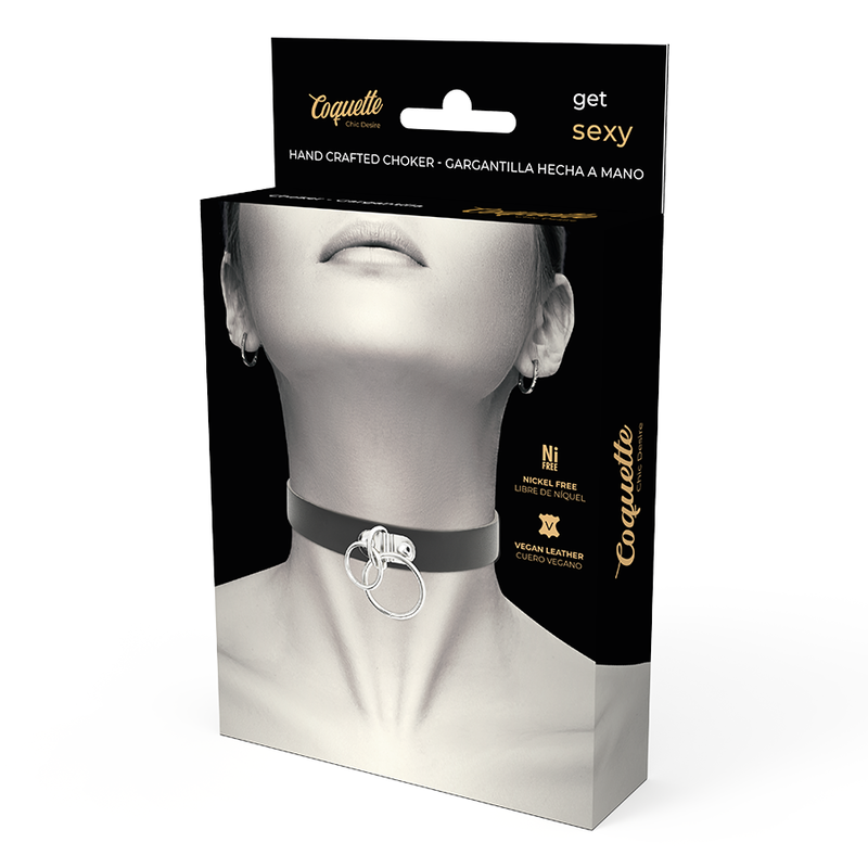 COQUETTE CHIC DESIRE - CHOKER CUERO VEGANO DOBLE ANILLA - Imagen 5
