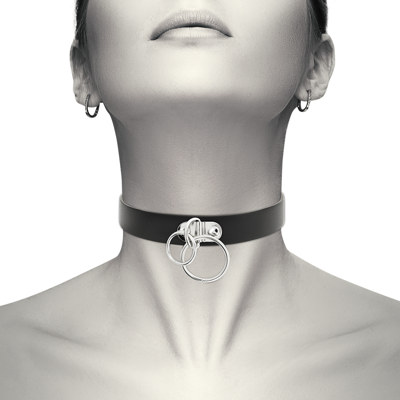 COQUETTE CHIC DESIRE - CHOKER CUERO VEGANO DOBLE ANILLA - Imagen 2