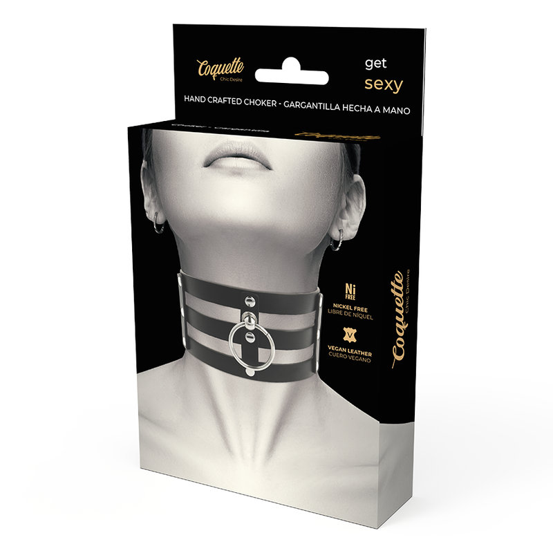COQUETTE CHIC DESIRE - CHOKER CUERO VEGANO ESTILO FETISH - Imagen 2