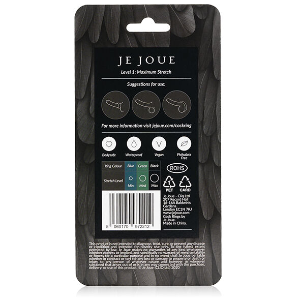 JE JOUE - ANILLO PARA EL PENE DE SILICONA ESTRECHAMIENTO MXIMO - NEGRO - Imagen 5