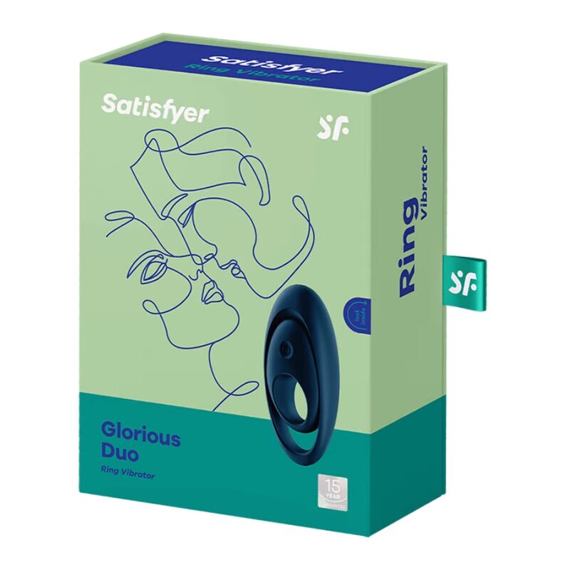 SATISFYER - GLORIOUS DUO ANILLO VIBRADOR AZUL - Imagen 3