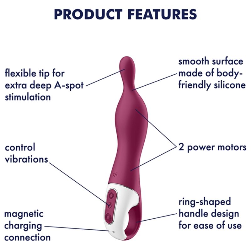 SATISFYER - AMAZING 1 VIBRADOR PUNTO A BERRY - Imagen 2