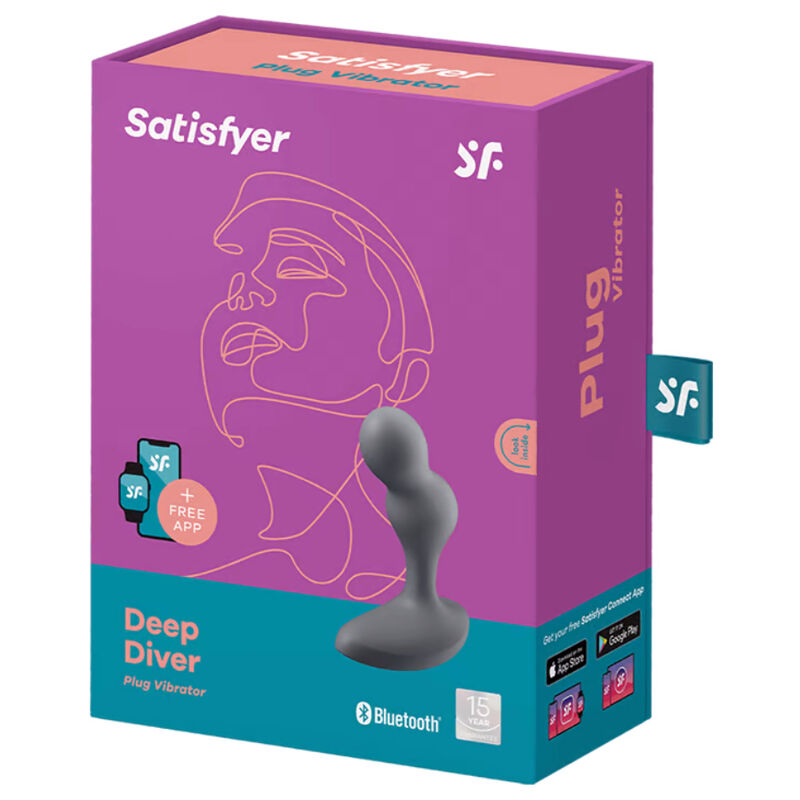 SATISFYER - DEEP DIVER PLUG VIBRADOR APP GRIS - Imagen 3
