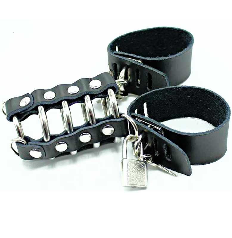 OHMAMA FETISH - JAULA PENE CON ANILLAS METALICAS Y CORREAS PIEL - Imagen 5
