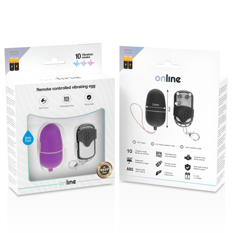 ONLINE - HUEVO VIBRADOR CONTROL REMOTO M LILA - Imagen 5