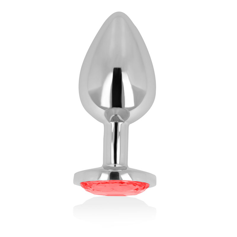 OHMAMA - PLUG ANAL CON CRISTAL ROJO 8 CM - Imagen 4