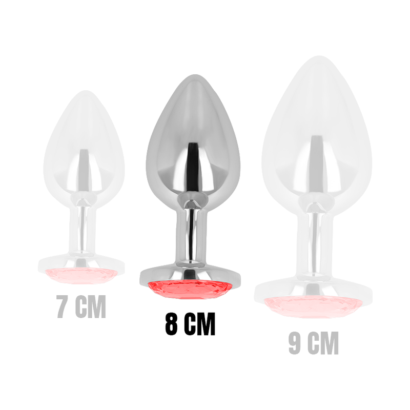 OHMAMA - PLUG ANAL CON CRISTAL ROJO 8 CM - Imagen 2