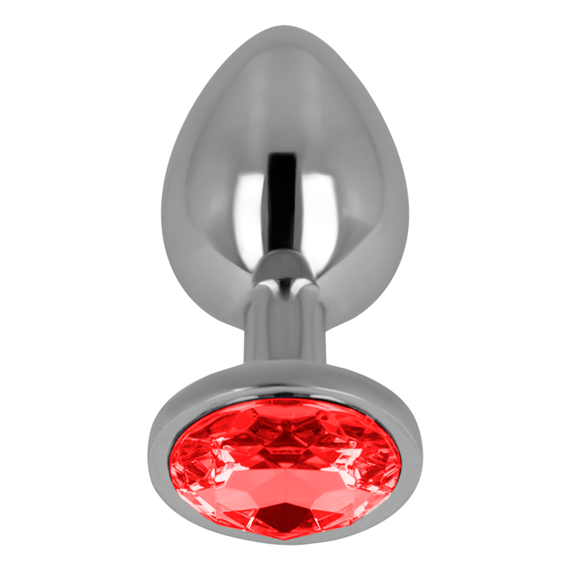 OHMAMA - PLUG ANAL CON CRISTAL ROJO 8 CM - Imagen 3
