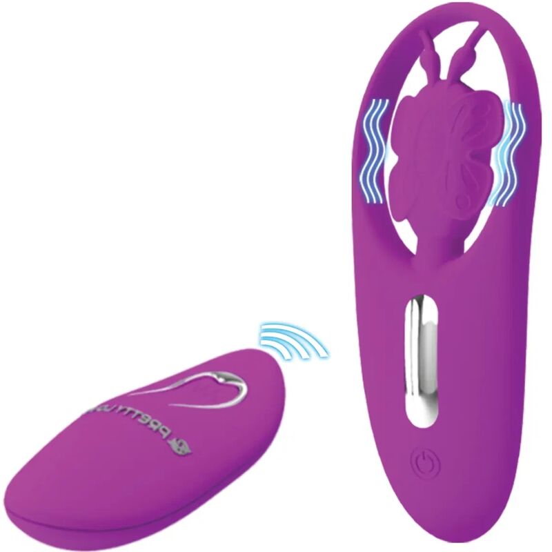 PRETTY LOVE - DANCING BUTTERFLY ESTIMULADOR PARA BRAGUITA CON CONTROL REMOTO LILA - Imagen 3