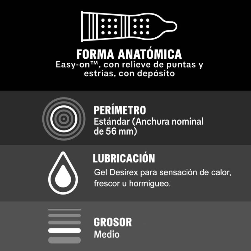 DUREX - INTENSE ORGASMIC 12 UNIDADES - Imagen 2