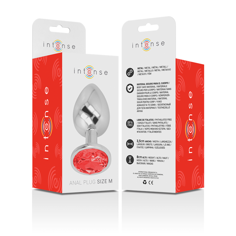 INTENSE - PLUG ANAL METAL CON CRISTAL ROJO TALLA M - Imagen 5