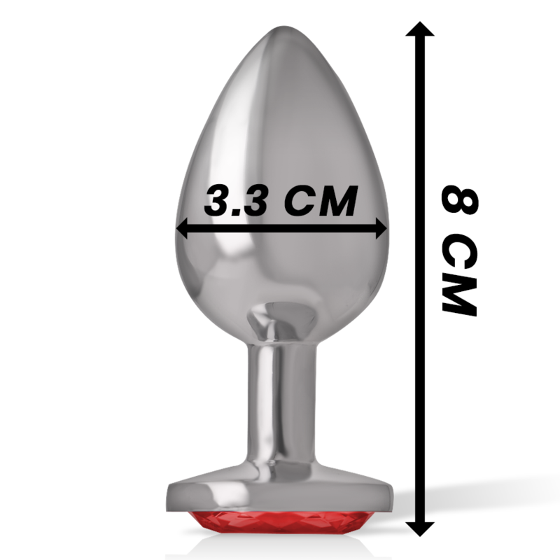 INTENSE - PLUG ANAL METAL CON CRISTAL ROJO TALLA M - Imagen 2