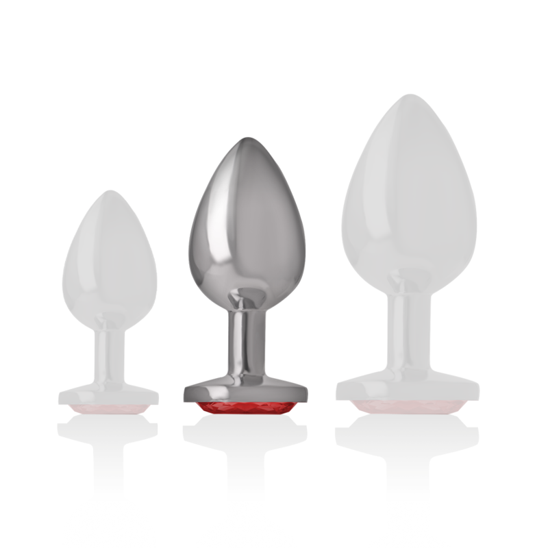 INTENSE - PLUG ANAL METAL CON CRISTAL ROJO TALLA M - Imagen 3