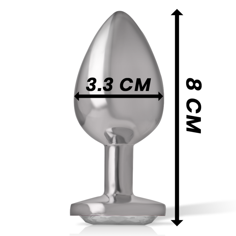 INTENSE - PLUG ANAL METAL ALUMINIO CON CRISTAL PLATA TALLA M - Imagen 6