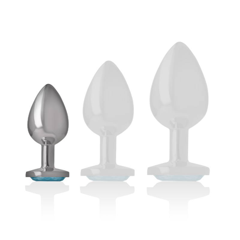 INTENSE - PLUG ANAL METAL ALUMINIO CON CRISTAL AZUL TALLA S - Imagen 3