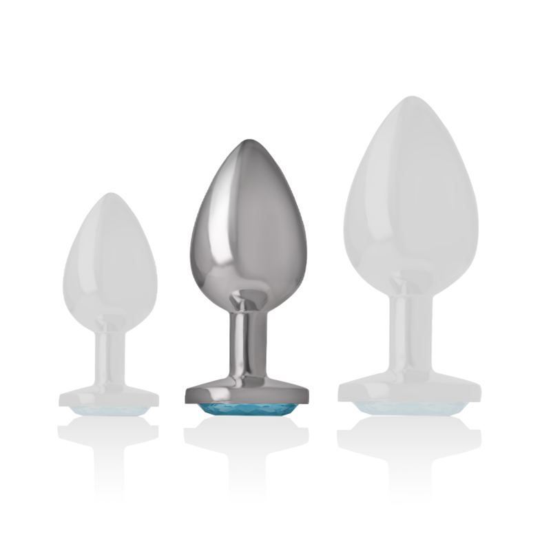 INTENSE - PLUG ANAL METAL ALUMINIO CON CRISTAL AZUL TALLA M - Imagen 3