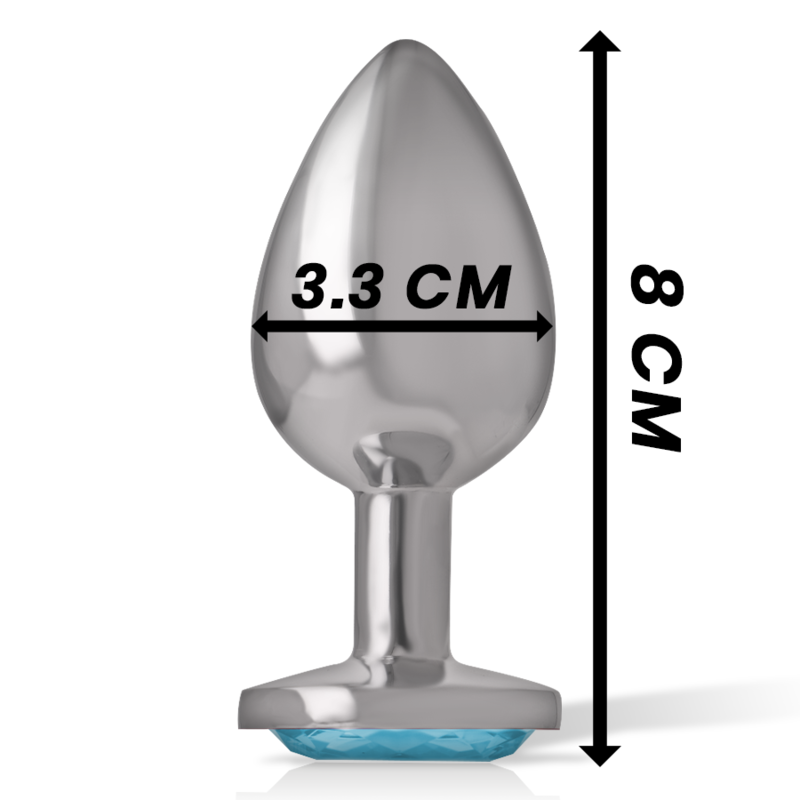 INTENSE - PLUG ANAL METAL ALUMINIO CON CRISTAL AZUL TALLA M - Imagen 4