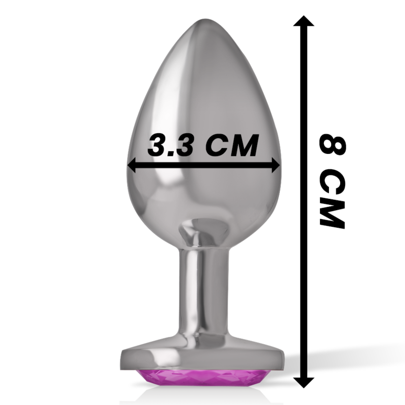 INTENSE - PLUG ANAL METAL ALUMINIO CON CRISTAL ROSA TALLA M - Imagen 2