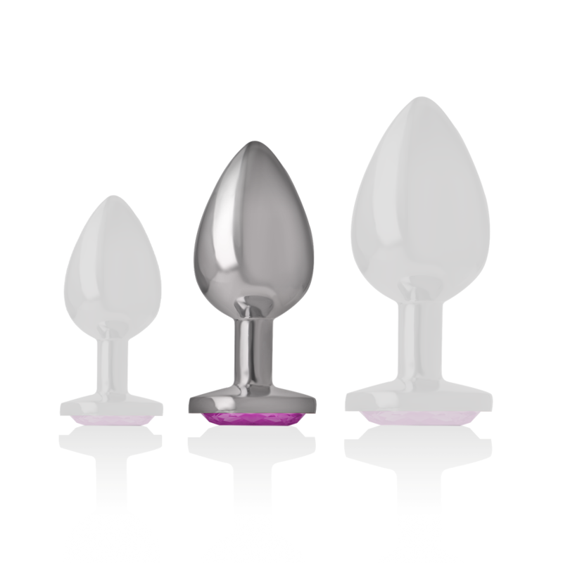 INTENSE - PLUG ANAL METAL ALUMINIO CON CRISTAL ROSA TALLA M - Imagen 3