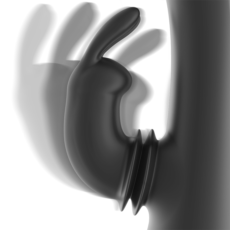 BLACK&SILVER - DJ. ADAM ESTIMULADOR RABBIT SILICONA RECARGABLE NEGRO - Imagen 3
