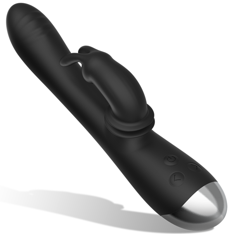 BLACK&SILVER - DJ. ADAM ESTIMULADOR RABBIT SILICONA RECARGABLE NEGRO - Imagen 7