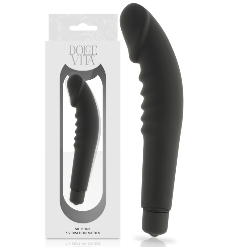 DOLCE VITA - REALISTIC PLEASURE VIBRADOR SILICONA NEGRO - Imagen 4