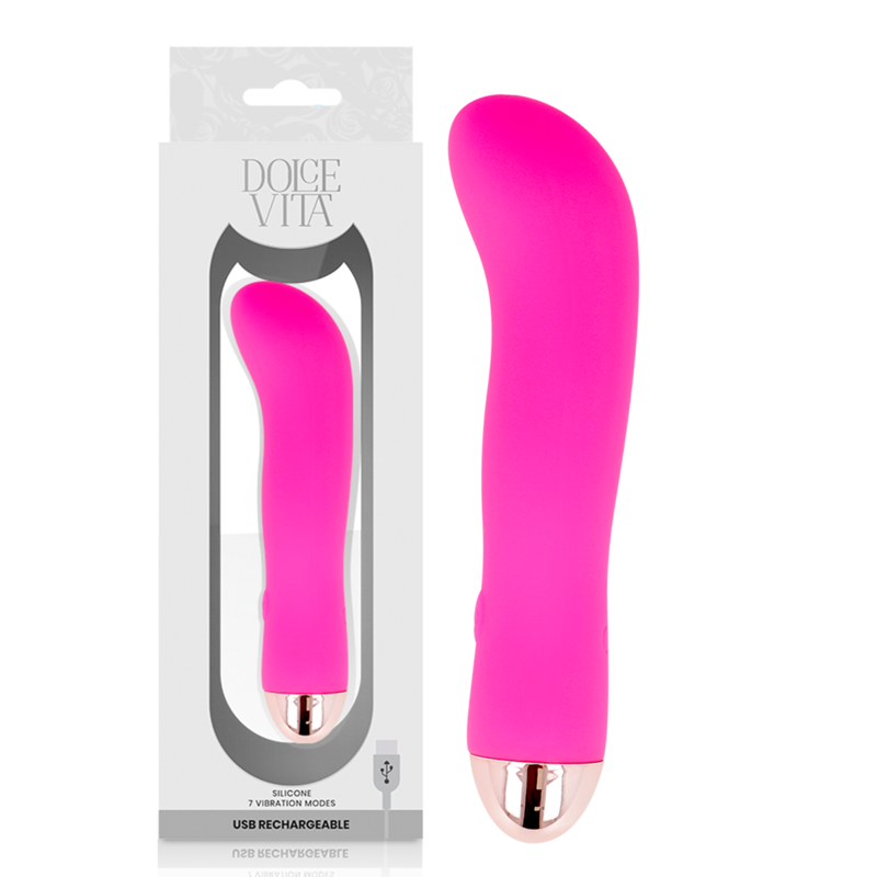 DOLCE VITA - VIBRADOR RECARGABLE TWO ROSA 7 VELOCIDADES - Imagen 5