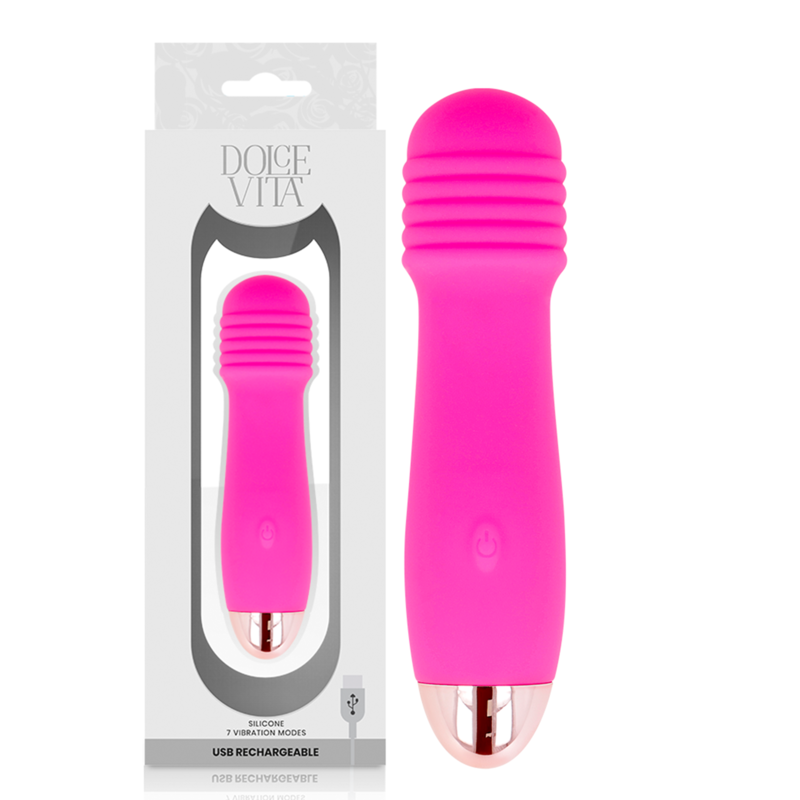 DOLCE VITA - VIBRADOR RECARGABLE THREE ROSA 7 VELOCIDADES - Imagen 2