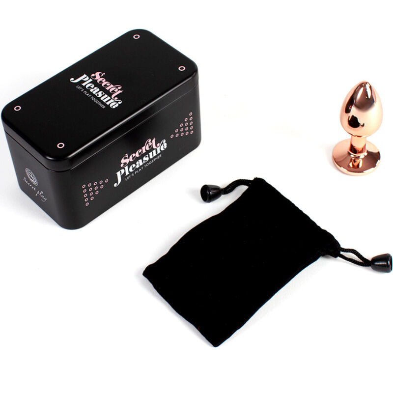 SECRETPLAY - METAL BUTT PLUG ORO ROSA TALLA S 7 CM - Imagen 4