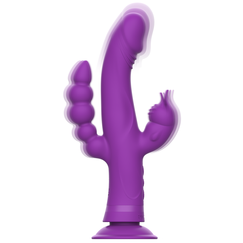 INTENSE - CASANOVA VIBRADOR RABBIT SILICONA TRIPLE MOTOR MORADO - Imagen 6