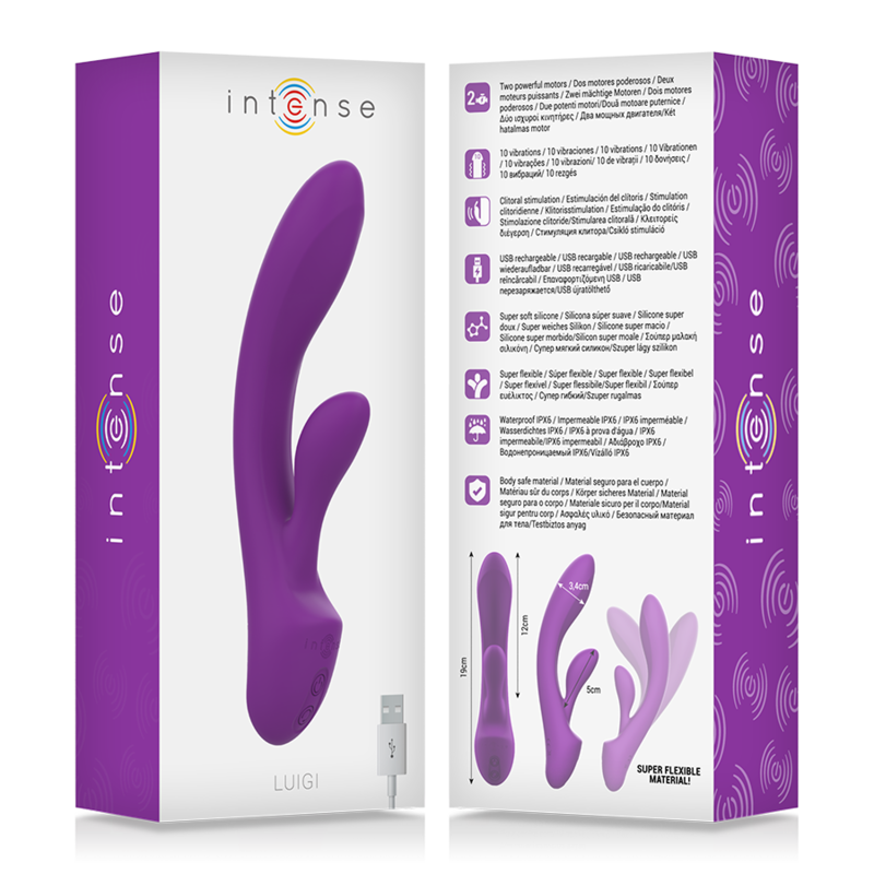 INTENSE - LUIGI VIBRADOR RABBIT SILICONA LIQUIDA MORADO - Imagen 2