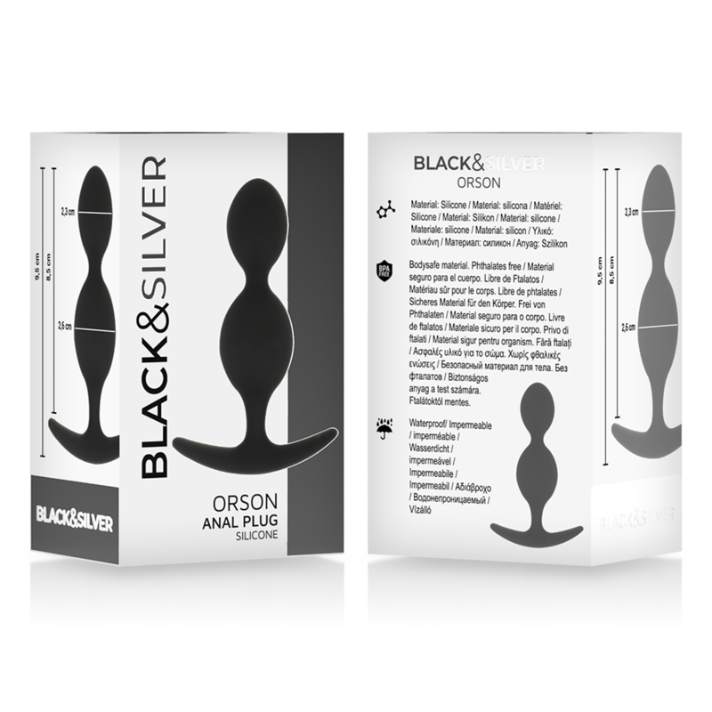 BLACK&SILVER - ORSON PLUG SILICONA 2 ONDAS ANALES 9 CM - Imagen 2