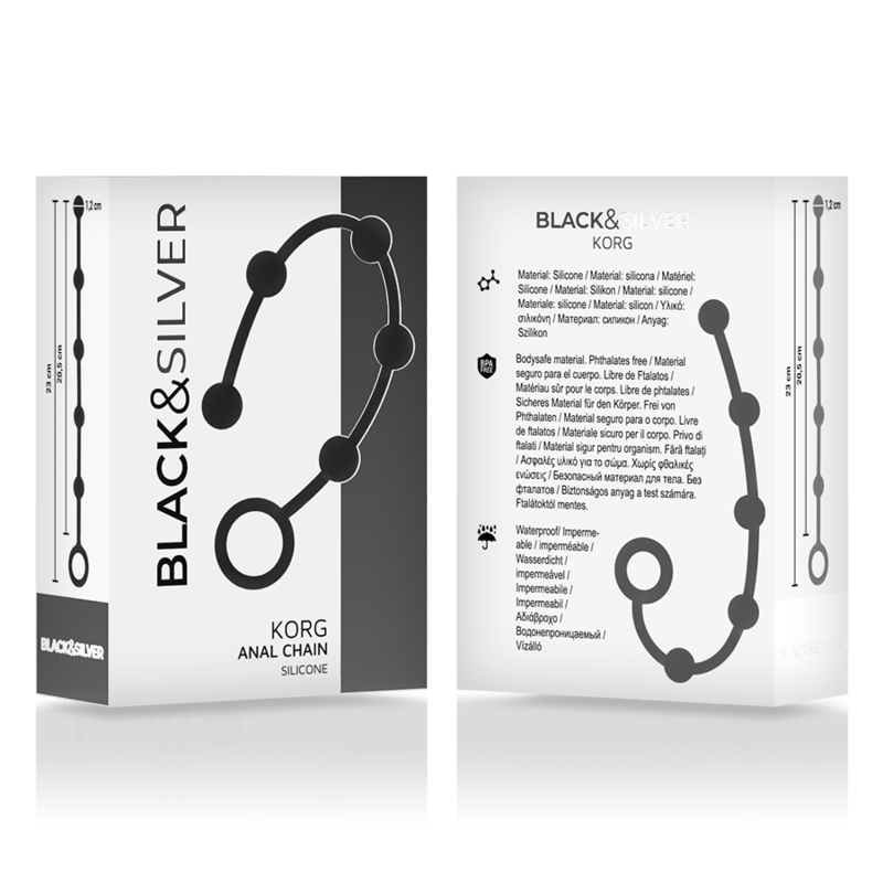 BLACK&SILVER - KORG ROSARIO ANAL INICIACION SILICONA 21 CM - Imagen 3