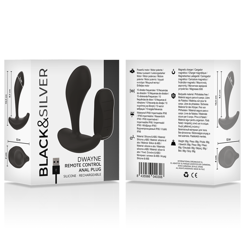 BLACK&SILVER - DWAYNE PLUG ANAL SILICONA CONTROL REMOTO - Imagen 3