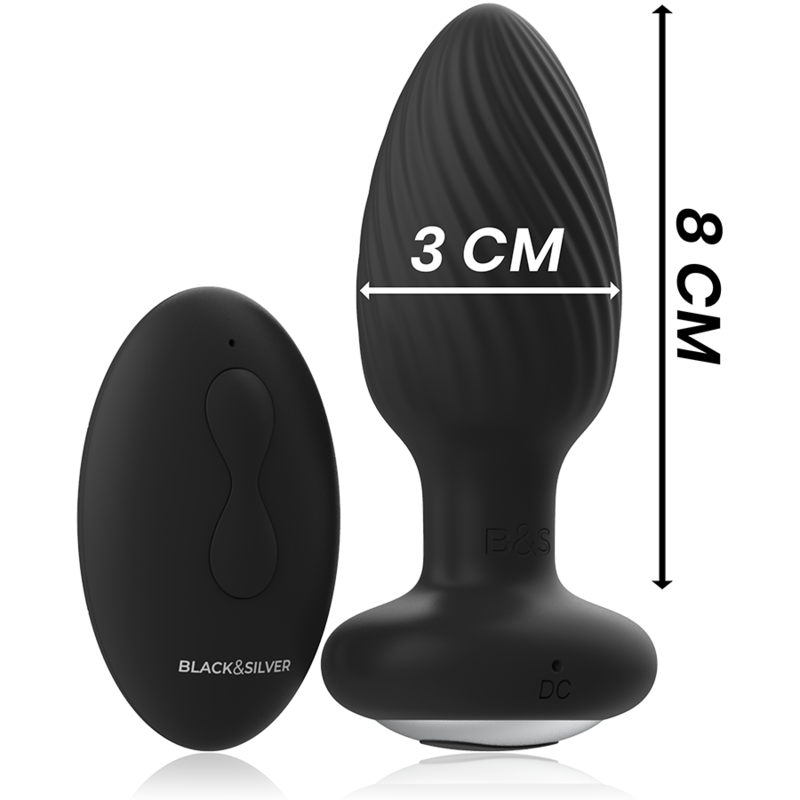 BLACK&SILVER - WELLS PLUG ROTADOR ANAL SILICONA CONTROL REMOTO - Imagen 2