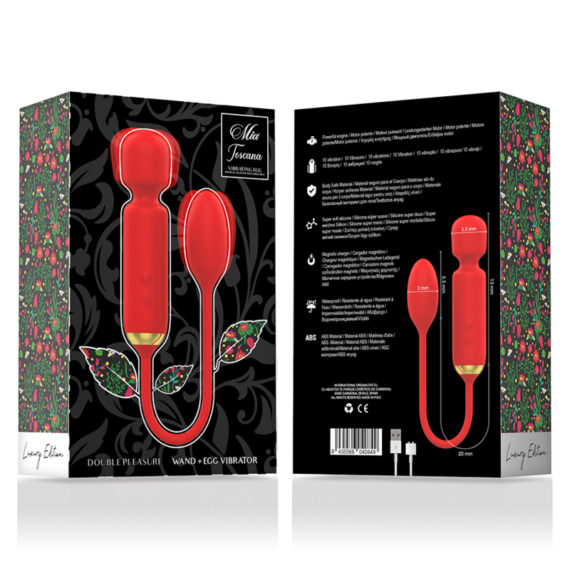 MIA - TOSCANA DOUBLE PLEASURE WAND + HUEVO VIBRADOR - Imagen 6