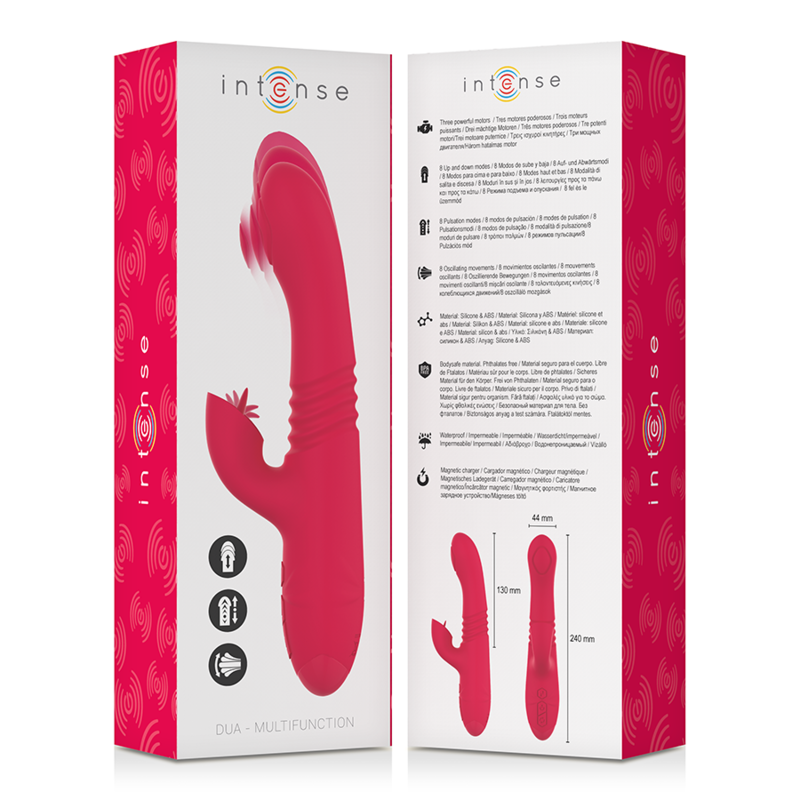 INTENSE - DUA VIBRADOR MULTIFUNCIÓN RECARGABLE UP & DOWN CON LENGUA ROJO - Imagen 2