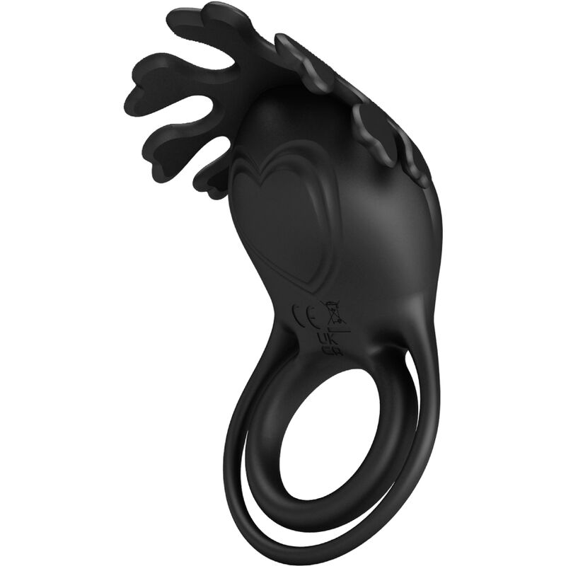 PRETTY LOVE - RUBEN ANILLO VIBRADOR 7 VIBRACIONES SILICONA NEGRO - Imagen 4