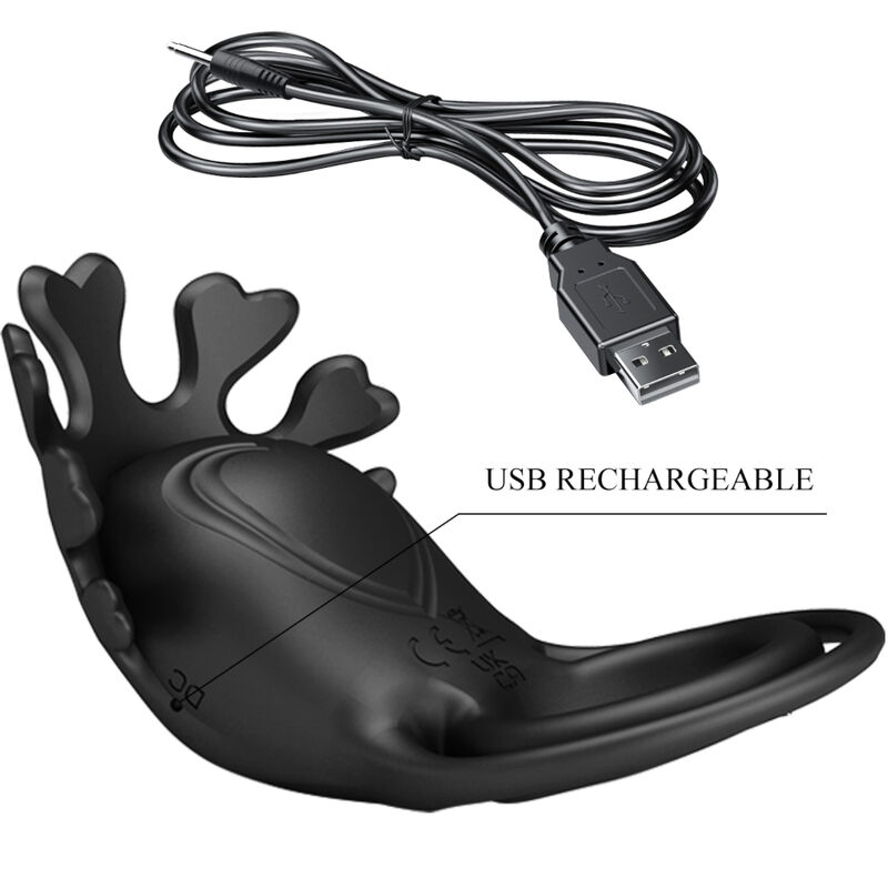 PRETTY LOVE - RUBEN ANILLO VIBRADOR 7 VIBRACIONES SILICONA NEGRO - Imagen 6
