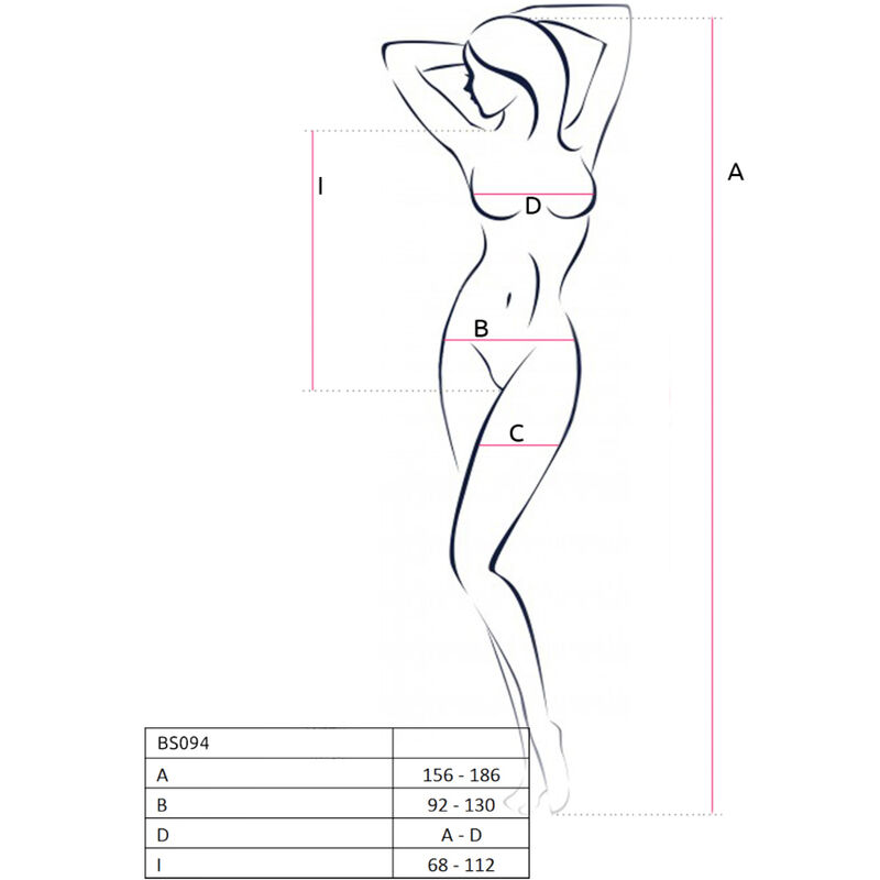 PASSION - BS094 BODYSTOCKING NEGRO TALLA UNICA - Imagen 4