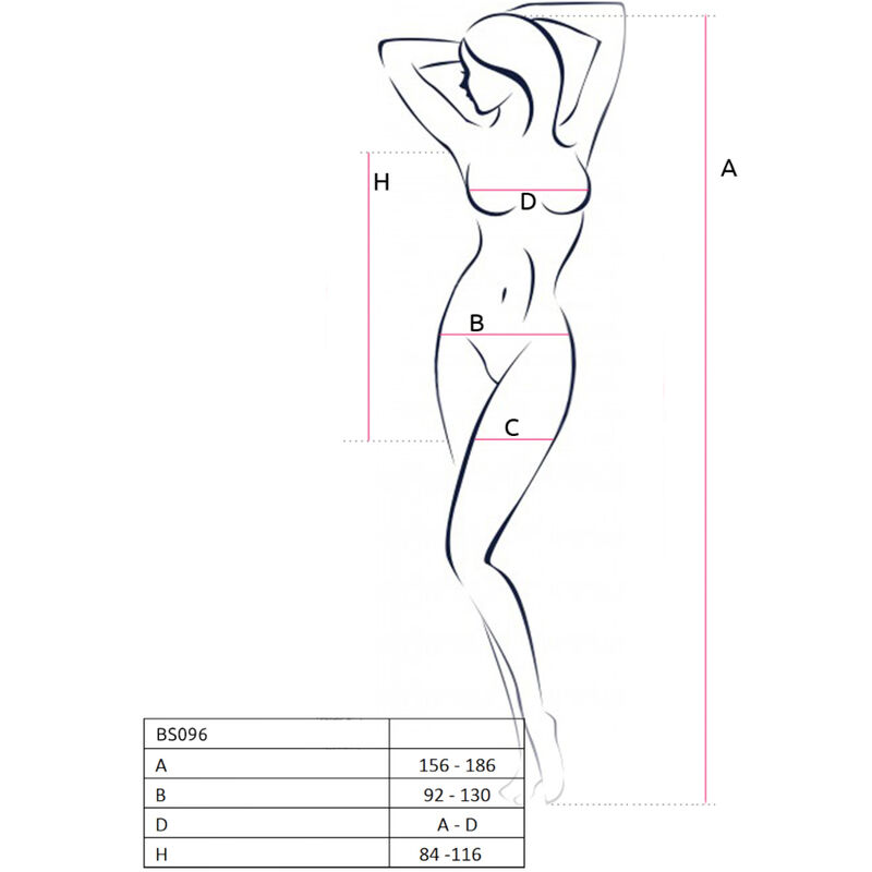 PASSION - BS096 BODYSTOCKING NEGRO TALLA UNICA - Imagen 4
