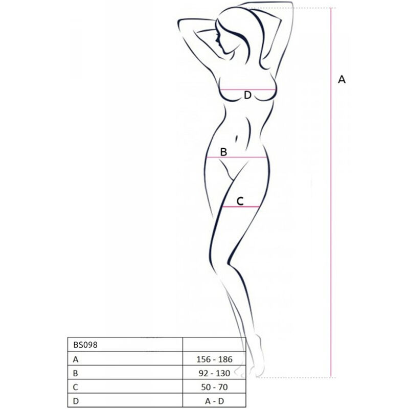 PASSION - BS098 BODYSTOCKING NEGRO TALLA UNICA - Imagen 7