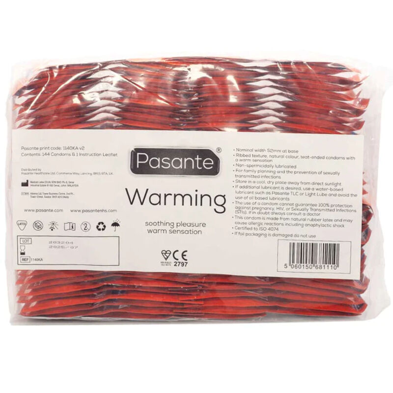 PASANTE - PRESERVATIVO EFECTO CALOR BOLSA 144 UNIDADES - Imagen 2