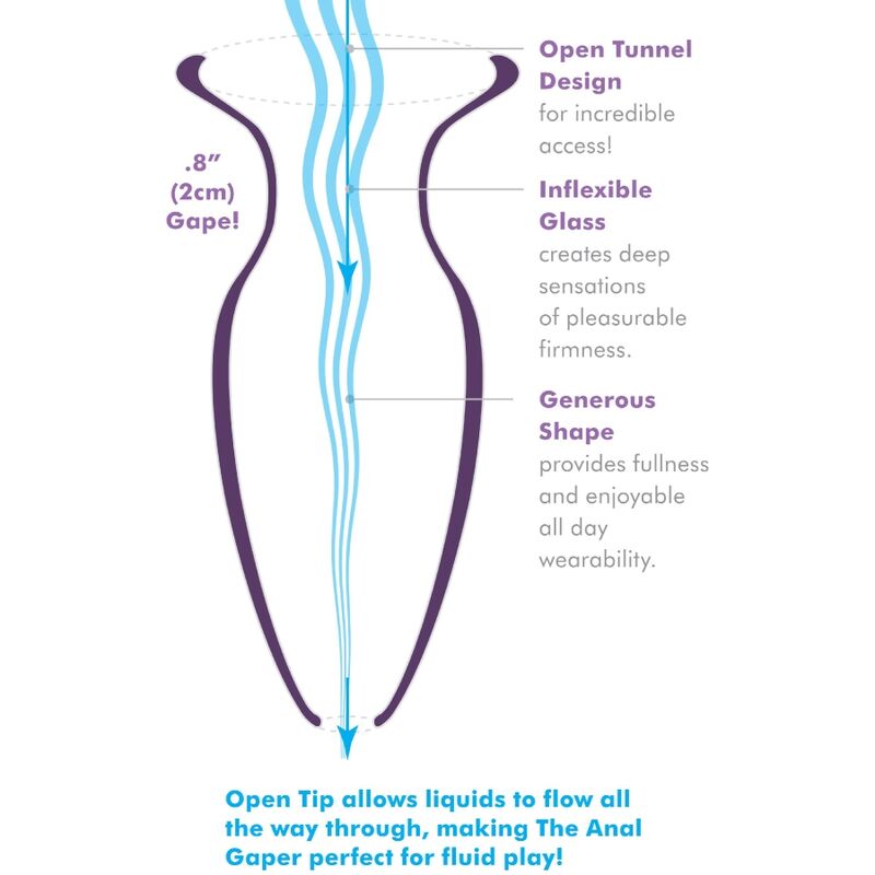 PLUG ANAL DE CRISTAL ERGONÓMICO PARA ESTIMULACIÓN ANAL - Imagen 2