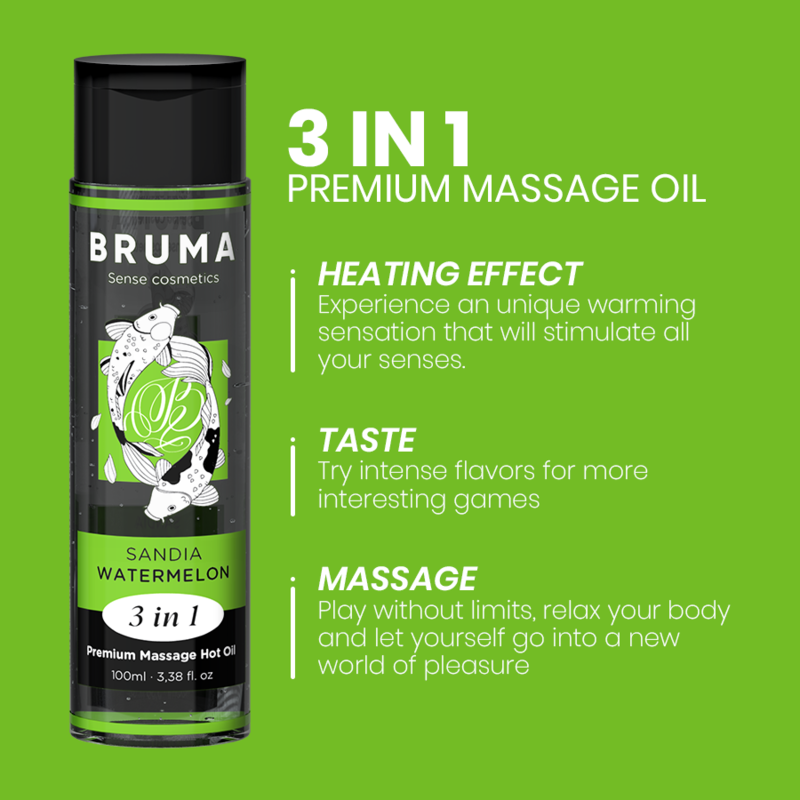 BRUMA - ACEITE DE MASAJE PREMIUM EFECTO CALOR SABOR SANDÍA 3 EN 1 - 100 ML - Imagen 6