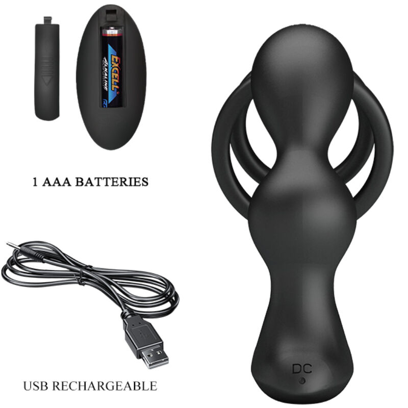 PRETTY LOVE - MARSHALL ANILLO PARA PENE + PLUG ANAL VIBRATORIO & CONTROL REMOTO - Imagen 5