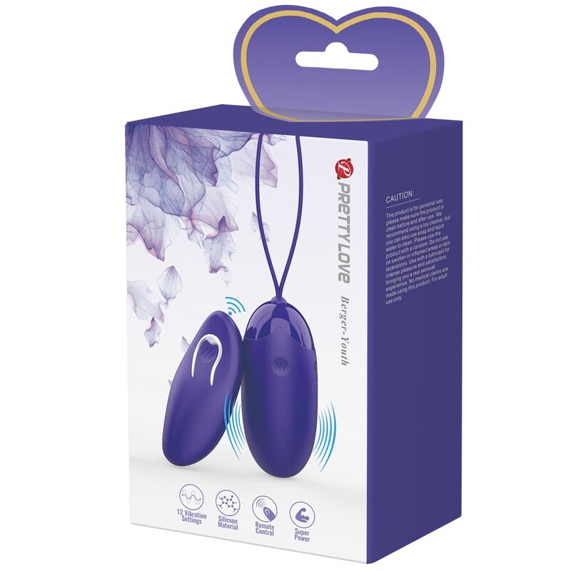 PRETTY LOVE - BERGER YOUTH HUEVO VIBRADOR CONTROL REMOTO VIOLETA - Imagen 7