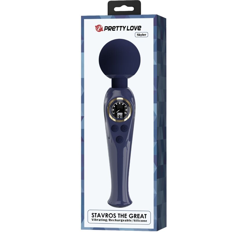 PRETTY LOVE - SKYLER VIBRADOR WAND AZUL - Imagen 8