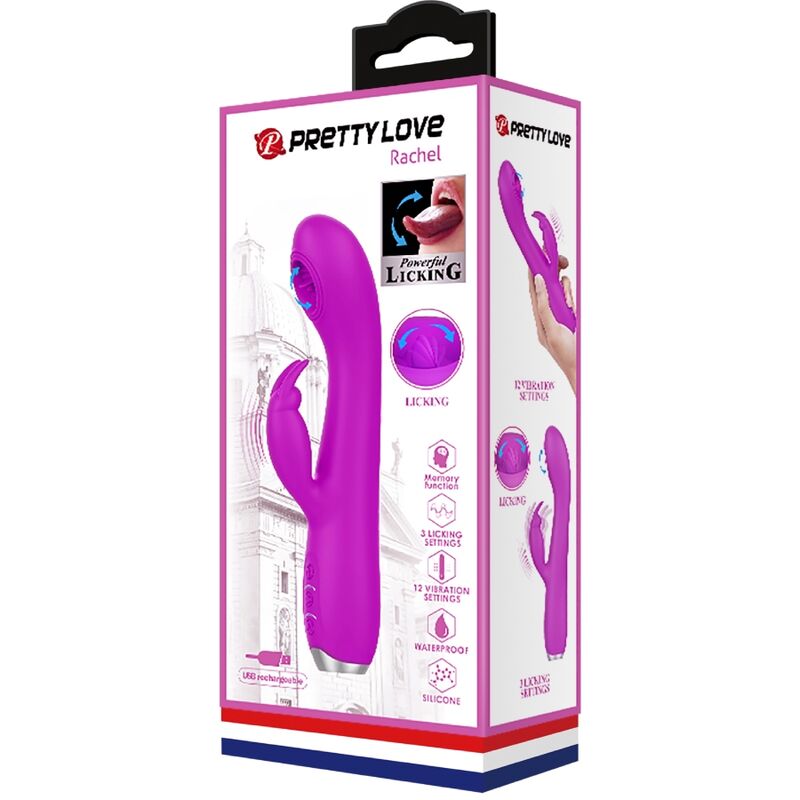 PRETTY LOVE - RACHEL VIBRADOR RECARGABLE CON SUCCIONADOR MORADO - Imagen 6
